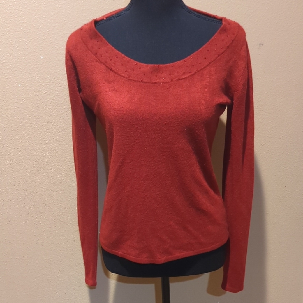 Rena Rowan Scarlet Scoop Neck Sweater